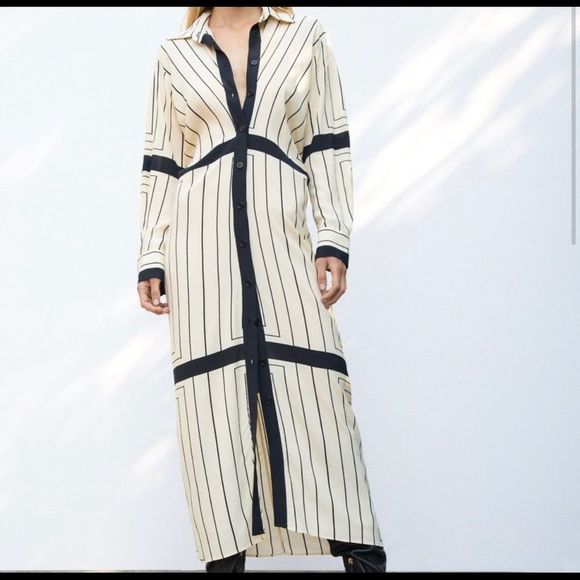 Zara Black and White Striped Dress - Picture 5 of 6